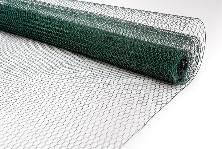 SIATKA HODOWLANA DO KLATEK SZEŚCIOKĄTNA OCYNKOWANA zielona 25x25mm 1,5m 25m