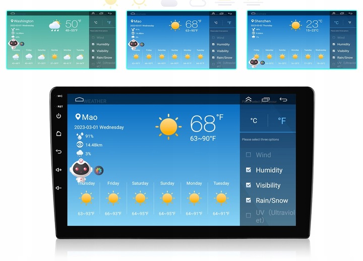 RADIO SAMOCHODOWE 2 DIN ANDROID AUTO CARPLAY 6GB RAM WIFI GPS RDS DSP FM 9"