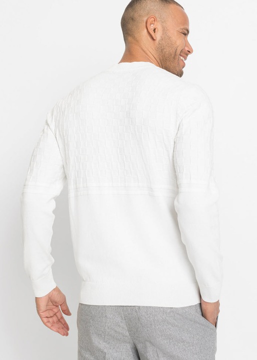BONPRIX BIAŁY SWETER MĘSKI PLUS SIZE R.3XL X448113