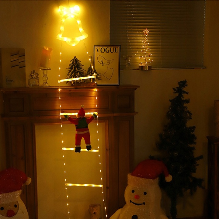 ŚWIĄTECZNE LAMPKI LED DRABINKA ŚWIĘTEGO MIKOŁAJA 8 TRYBÓW 160 CM