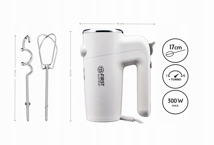 Mikser ręczny kuchenny 6 biegów FIRST AUSTRIA