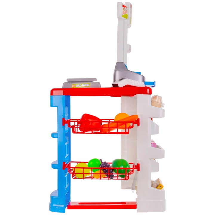 Supermarket Sklep Kasa dla Dzieci Stragan + Wózek Koszyk z Akcesoria Duży