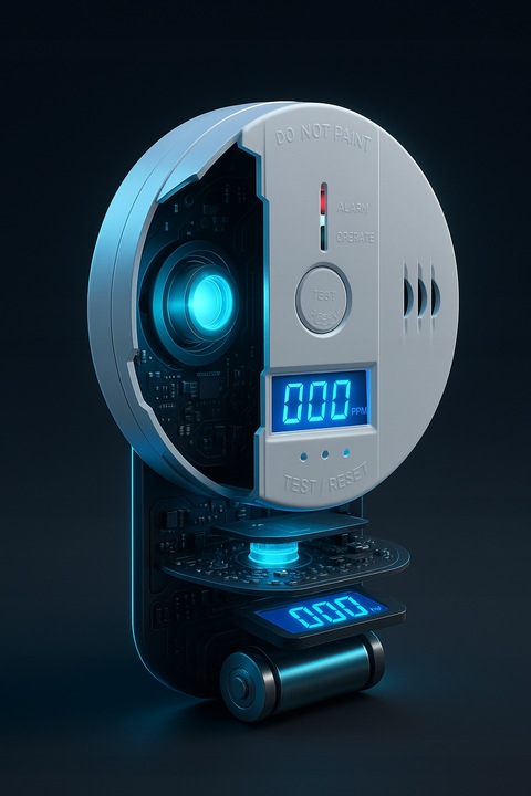 CZUJNIK CZUJKA CZADU TLENKU WĘGLA - CO- BEZPRZEWODOWY GŁOŚNY RIWALL RCC-01