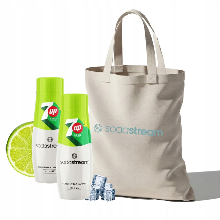 Zestaw Syrop koncentrat do wody SodaStream 7up Free 3x440ml + Torba GRATIS