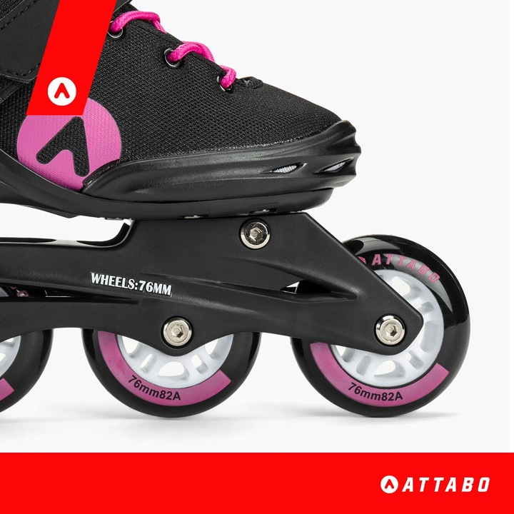 Rolki damskie ATTABO Cyclone 38 Czarne Rekreacyjne ABEC-7 Koła 76mm 82A PU