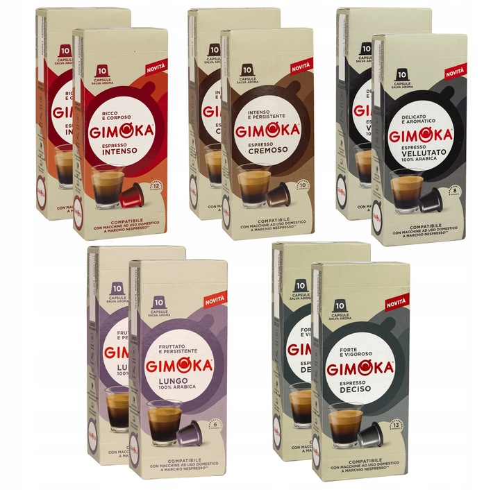 Kawa kapsułki Nespresso GIMOKA zestaw 100 sztuk