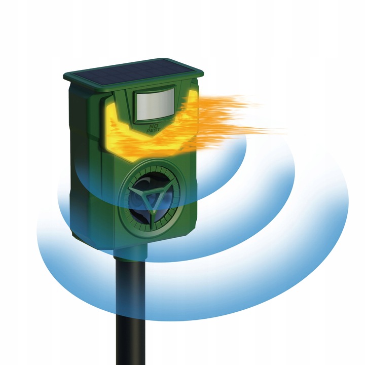 ULTRADŹWIĘKOWY ODSTRASZACZ PSÓW KOTÓW KUN LISÓW DZIKÓW SAREN JELENI NO PEST