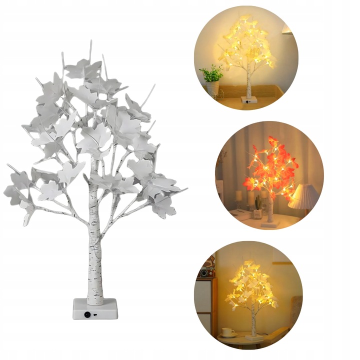 DRZEWKO LED ŚWIECĄCE BRZOZA 60 CM ŚWIĄTECZNE DEKORACYJNE LAMPKI