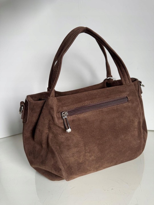 Torba Flora&Co torebka czekoladowa zamsz zamszowa eco brązowa shopper viral