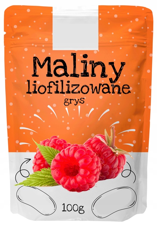 Malina liofilizowana grys 100g Owoce MALINY