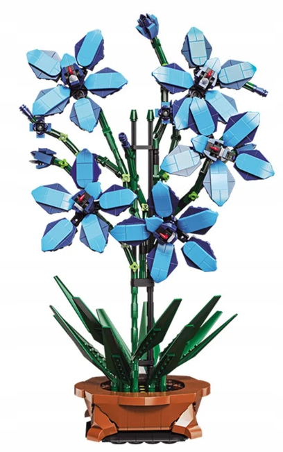 Klocki Konstrukcyjne Orchidea o Kwiecie Lotosu / Kolor Niebieski