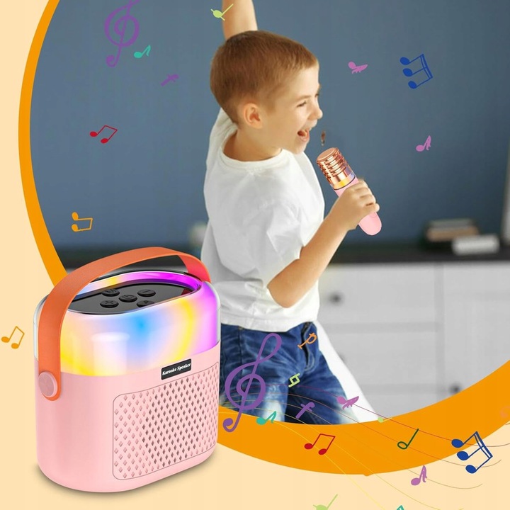 PRZENOŚNY BEZPRZEWODOWY ZESTAW KARAOKE GŁOŚNIK BLUETOOTH 2X MIKROFON RGB