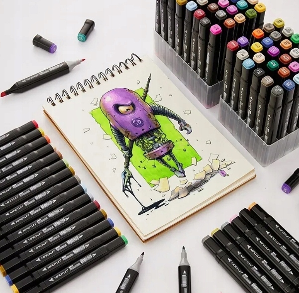 Markery 204 kolory flamastry pisaki dwustronne