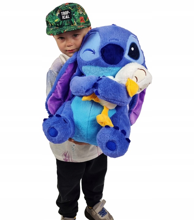 Duża Pluszowa Maskotka STICH i Kaczka Lilo 2 Pluszaki Zestaw z Kocykiem