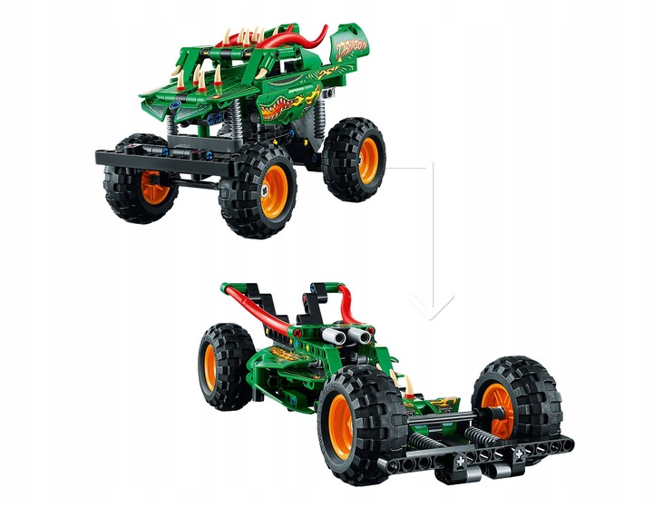 LEGO Technic Monster Jam Dragon Napęd PullBack 2w1 42149