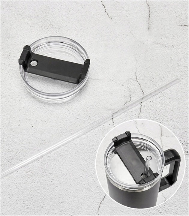 MagiCook KUBEK TERMICZNY Czarny 1200 ML ZE SŁOMKĄ STYLE USA Czerń