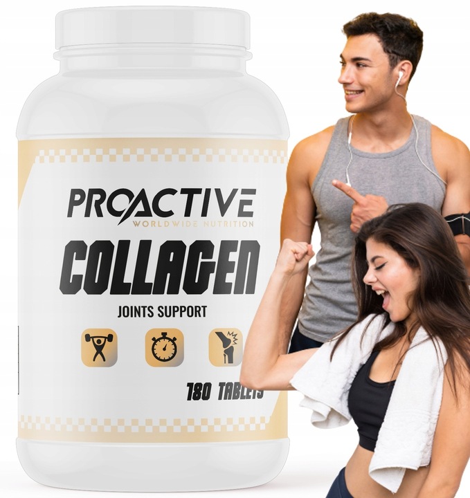 KOLAGEN mocne kości stawy WITAMINA C Proactive Collagen 180 tabletek