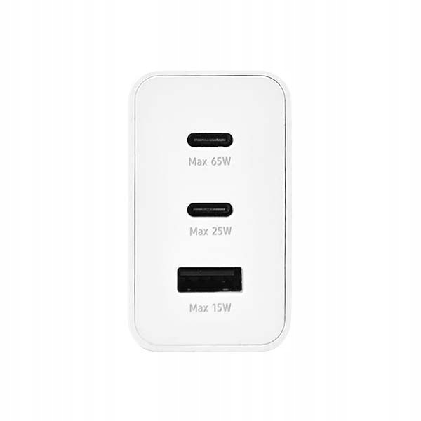 SZYBKA ŁADOWARKA SIECIOWA DO SAMSUNGA S24 S23 S22 2XUSB-C PD TRIO 65W 25W