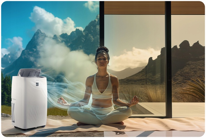 Klimatyzator przenośny z funkcją grzania 4kW OSUSZACZ 34l/24h WiFi BD-581