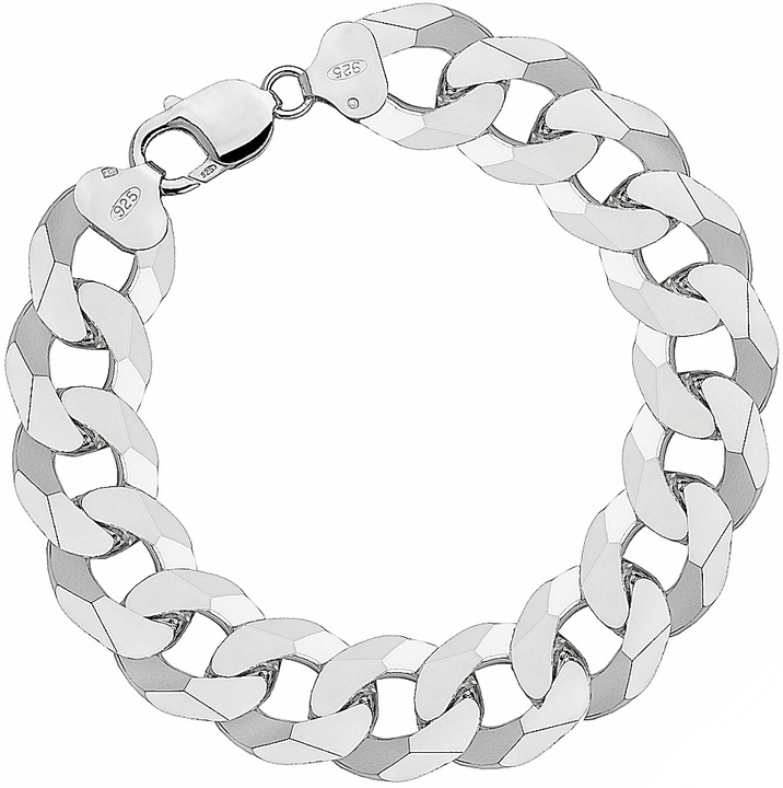 Bransoletka Srebrna Pancerka Męska Pełna Diamentowana 1,40 cm Grawer Gratis