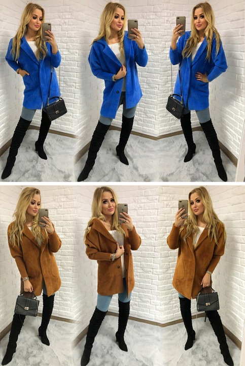 Sweter ALPAKI kurtka WEŁNA MODNE KOLORY oversize