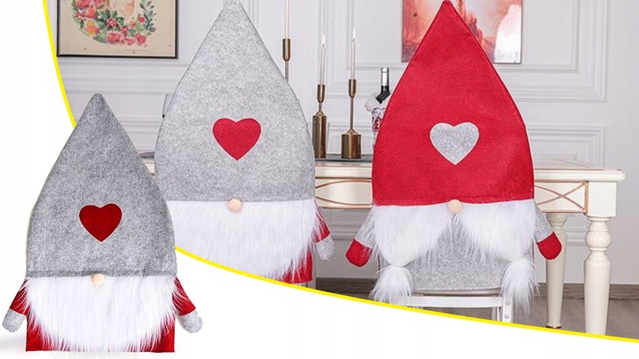 4x ŚWIĄTECZNY STROIK NA KRZESŁO OPARCIE ŚWIĘTA SKRZAT KRASNAL MIKOŁAJ