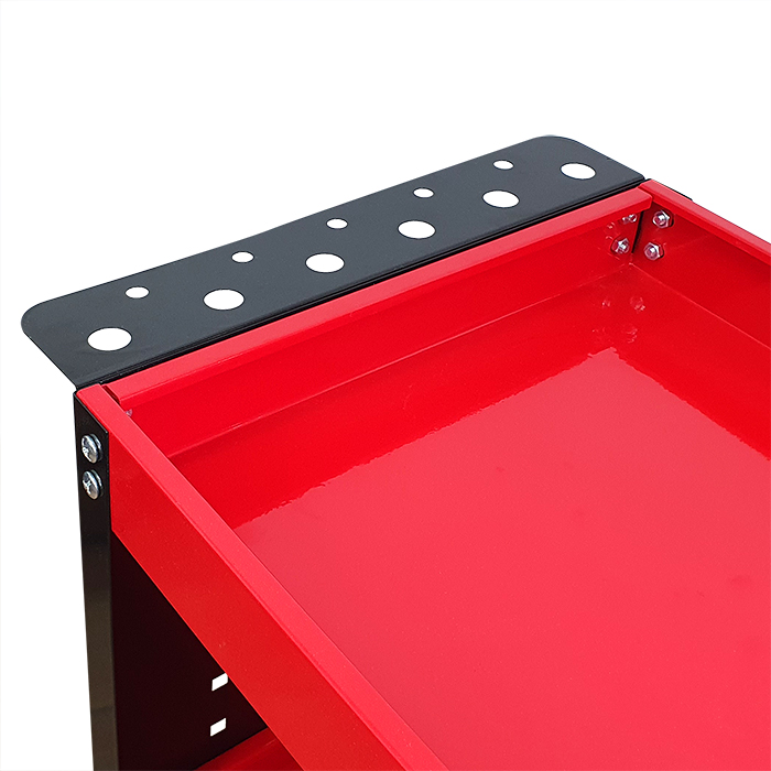 Wózek trzypółkowy warsztatowy narzędziowy 3PA cz ze ściankami Sherman