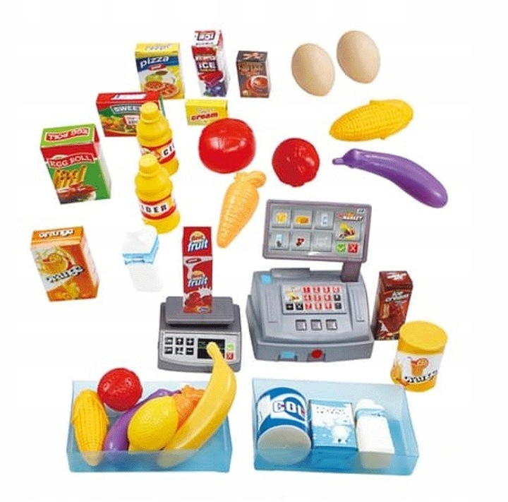 SUPERMARKET SKLEP DLA DZIECI STRAGAN KASA WAGA KOSZYK WÓZEK ZAKUPY MATADI