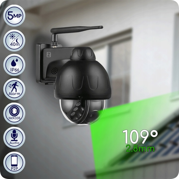 Kamera Zewnętrzna Obrotowa WiFi 5MPx 4MPx Czarna