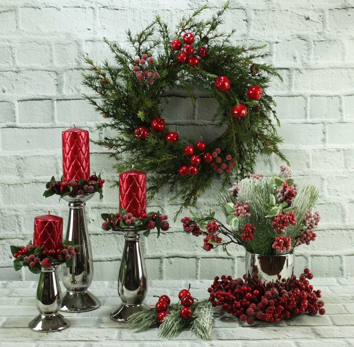 Wianek świąteczny wieniec stroik na stół drzwi Ø30 DEcodomi