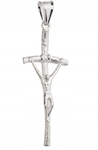 Srebrny Wisiorek Krzyżyk Papieski z Jezusem pr 925