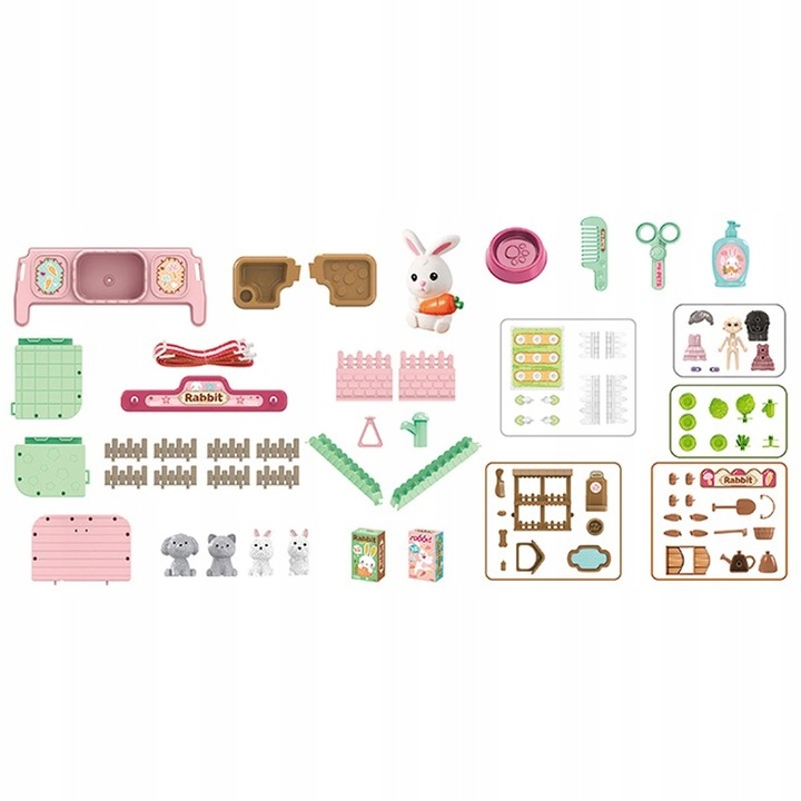 Królik w plecaku DOMKU różowy farma ogródek dla dzieci 3w1 dla 3 latki