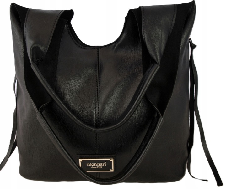 Monnari Torebka Shopper Model 2w1 Listonoszka Kolekcja Premium Czarna