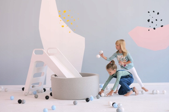 Suchy Basen z Kulkami 90x30 dla Dzieci Szary Smart 200 piłek MISIOO