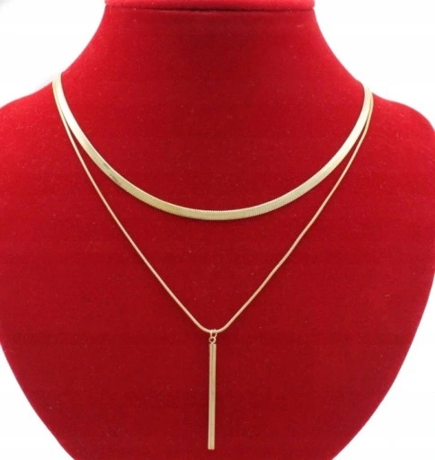 KOMPLET ZŁOTY STAL CHIRURGICZNA NASZYJNIK KOLCZYKI PATYCZKI