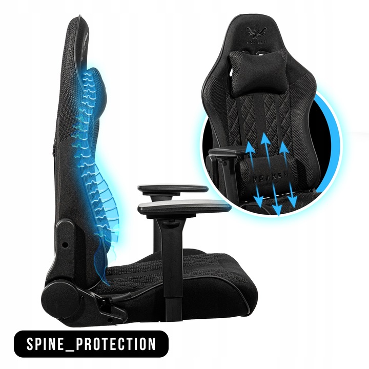 Fotel Gamingowy Biurowy Obrotowy Kubełkowy Krzesło Biurowe Czarny