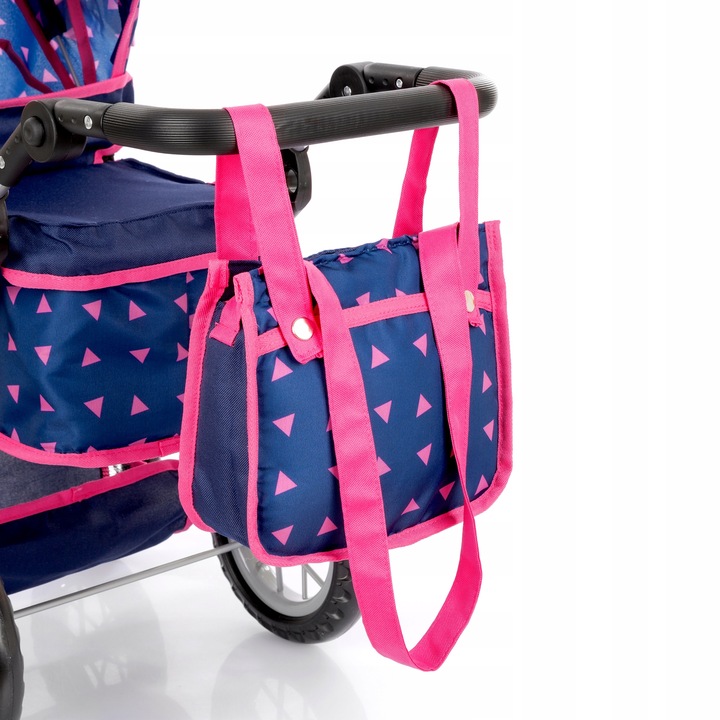 KINDERPLAY WÓZEK DLA LALEK GŁĘBOKI GONDOLA SKŁADANY TORBA + LALKA BOBAS