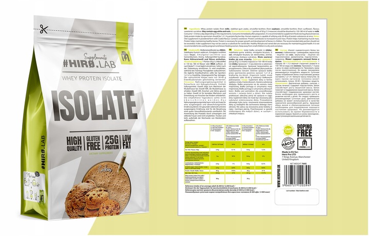 Izolat Białka BIAŁKO 700 g wpi Whey Protein Isolate Ciastko ISO HIRO