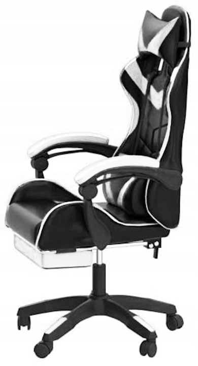 FOTEL gamingowy z MASAŻEM pleców KOMPUTEROWY OBROTOWY dla gracza +podnóżek!