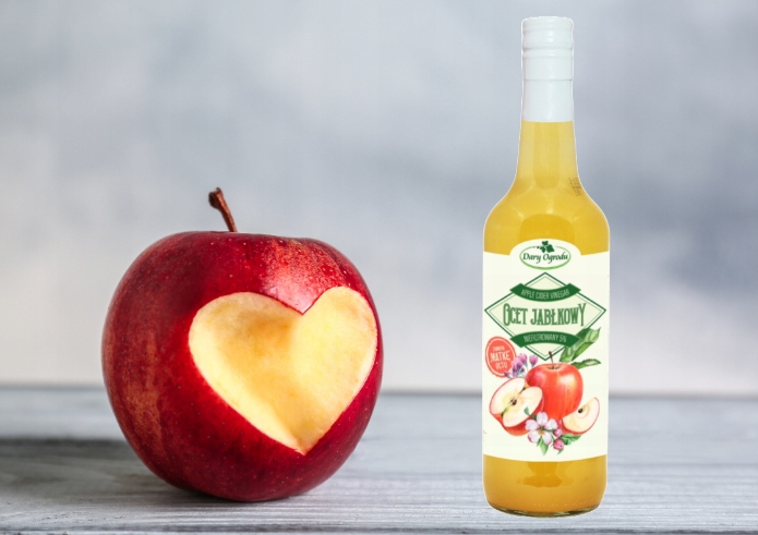 Ocet jabłkowy NATURALNY Żywy Niefiltrowany Z matką Octu 700 / Dary Ogrodu