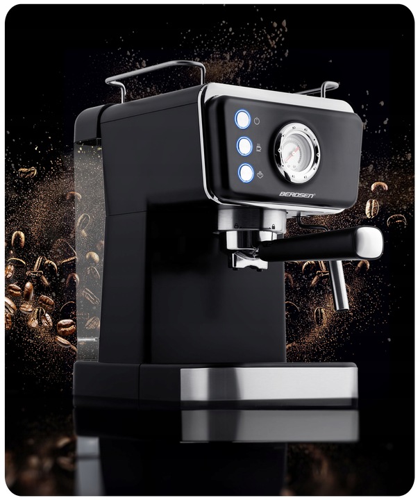 Ekspres do kawy ciśnieniowy kolbowy ze spieniaczem 20bar 1350W Berdsen