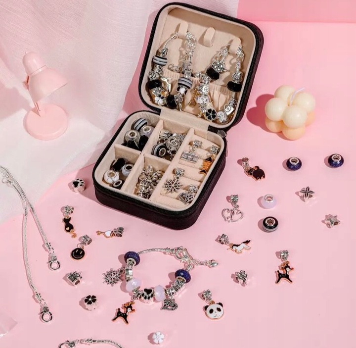 ZESTAW DO ROBIENIA BRANSOLETEK NASZYJNIKÓW KREATYWNY PREZENT DLA DZIECI