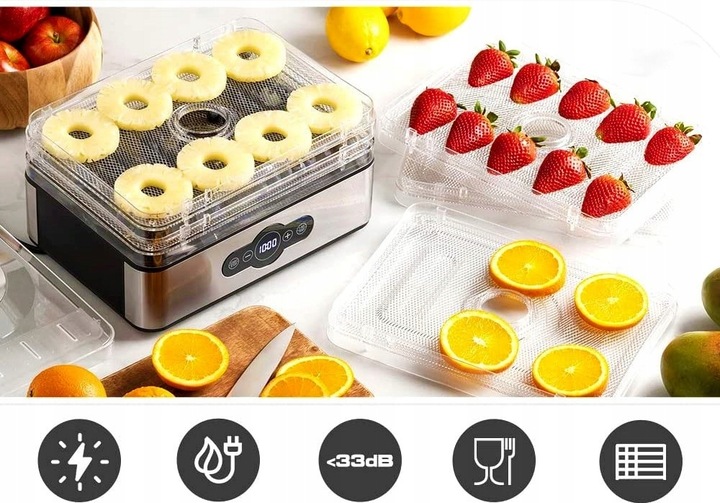 SUSZARKA DO GRZYBÓW OWOCÓW WARZYW SPOŻYWCZA DUŻA STALOWE SITA 500W ŻYWNOŚCI