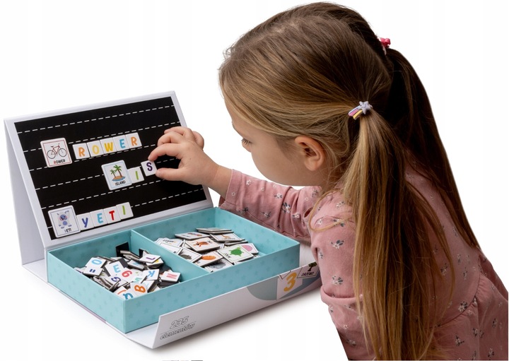 Tablica magnetyczna nauka alfabetu i matematyki litery cyfry 235 el.