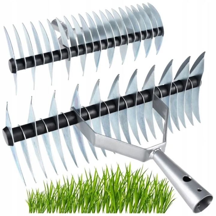 AERATOR WERTYKULATOR OBROTOWY RĘCZNY WAHADŁOWY DO TRAWY TRAWNIKA Z KOLCAMI