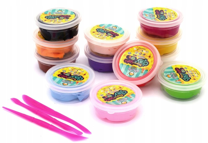 CLAYDOLL PIANKOLINA MASA PLASTYCZNA 24 sztuki BIG BOX + AKCESORIA + WALIZKA