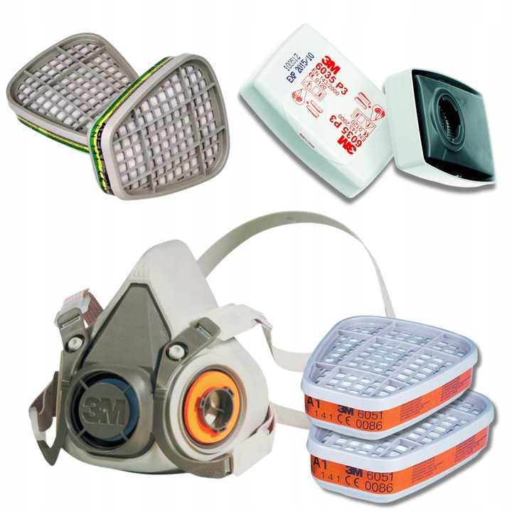 Maska 3M 6200/6300 półmaska M/L do filtrów 6051 6055 6057 6059 6099 6035