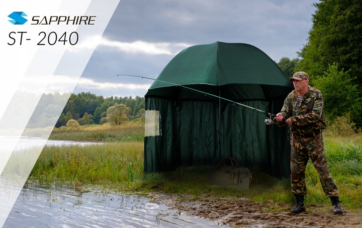 DUŻY PARASOL WĘDKARSKI 240cm WODOODPORNY namiot Z BOKAMI na ryby PARASOL