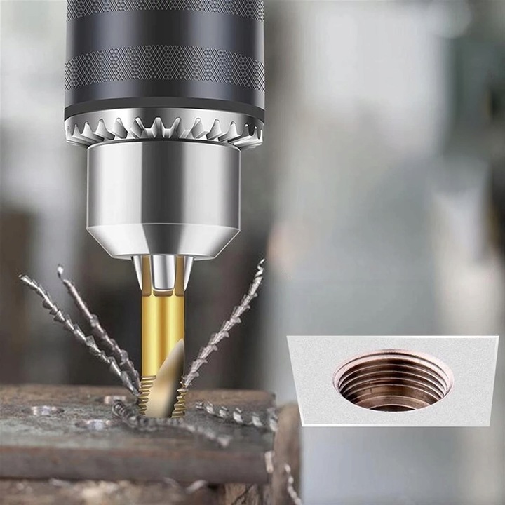 WIERTŁA GWINTUJĄCE M3-M10 zestaw 6 szt GWINTOWNIKI ZESTAW GWINTOWNIKÓW HSS