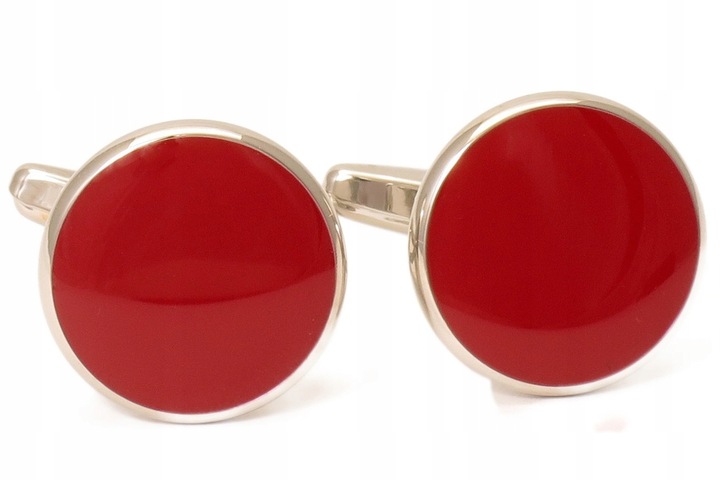 Czerwone spinki do mankietów koszuli - smokingowe L14